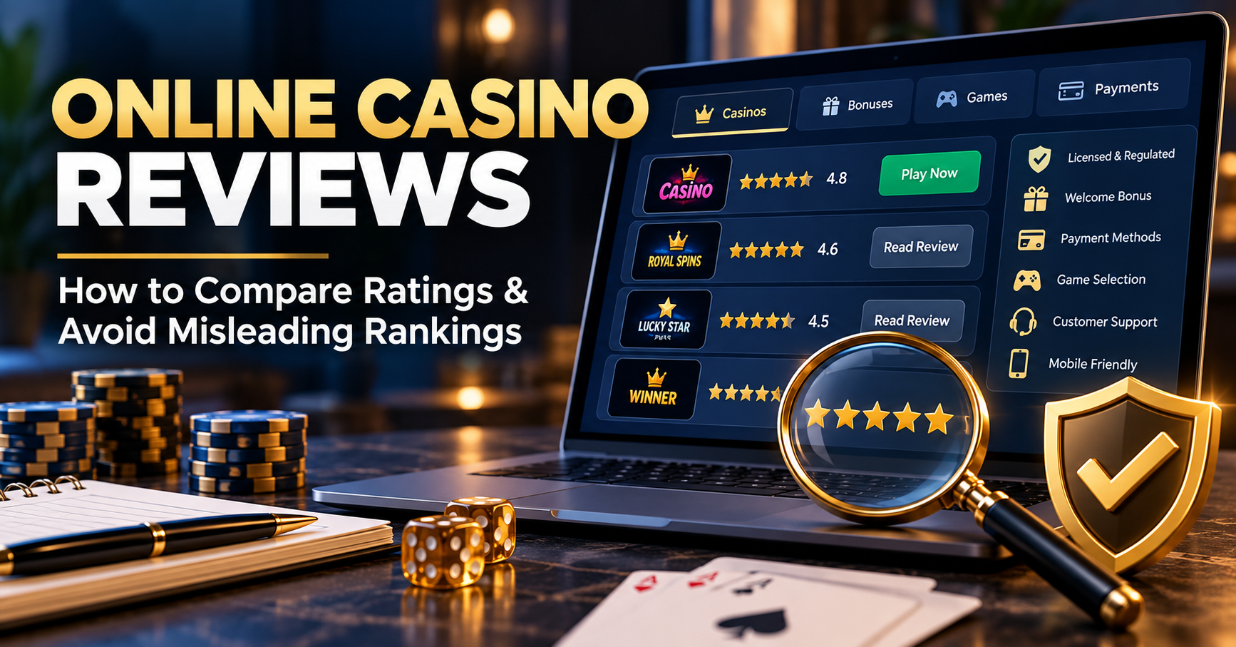 How to Compare Online Casino Reviews and Avoid Misleading Rankings